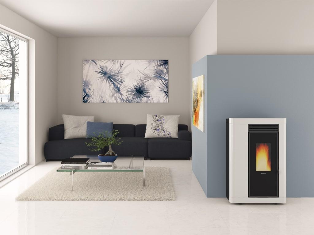 Poêle à granules extra-plat canalisable - EXTRAFLAME Annabella AD Evo 9 kW