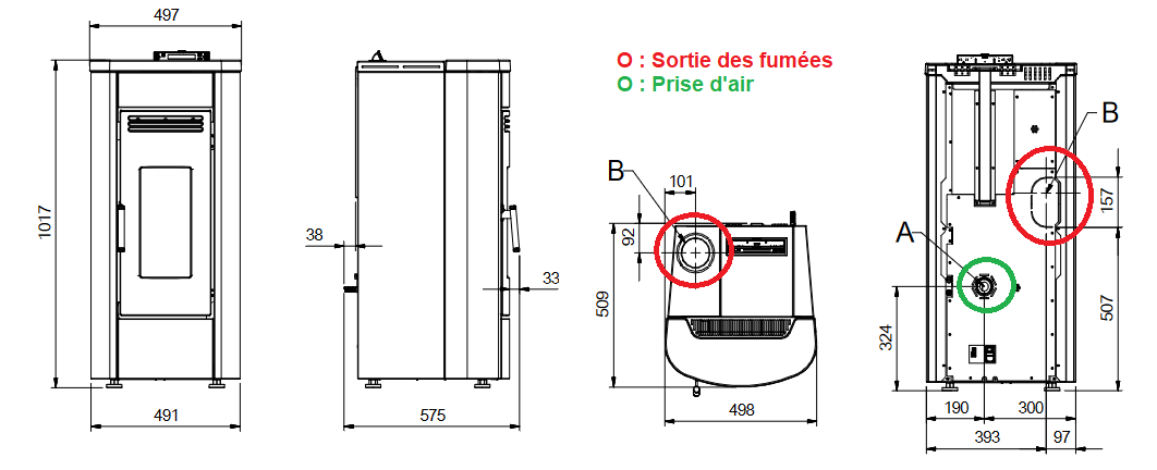 Poêle à granules - EXTRAFLAME Klaudia 5.0 EVO 8 kW