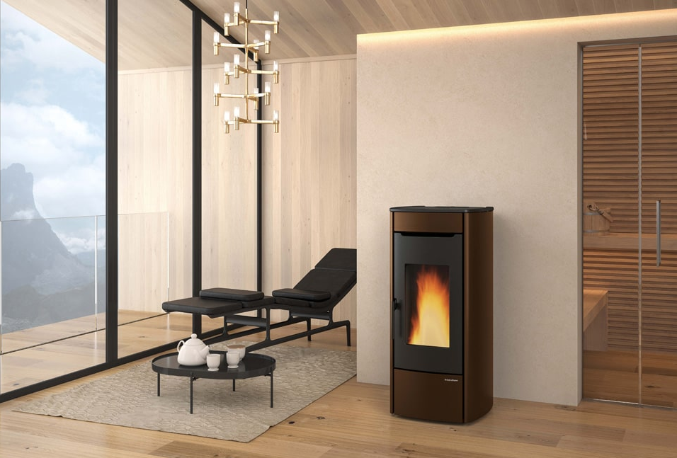 Poêle à granulés ventilé hydro - EXTRAFLAME Marina Idro H13 19 kW
