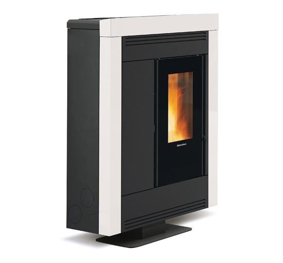 Poêle à granules extra plat canalisable - EXTRAFLAME Souvenir Plus Steel 5.0 10 kW