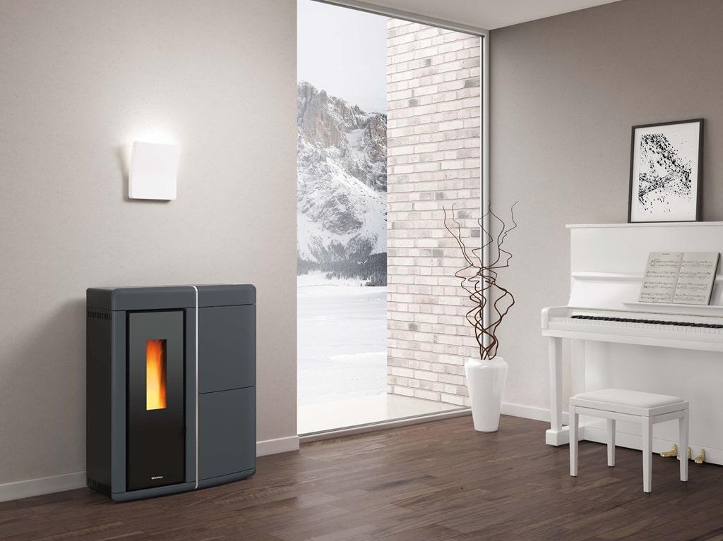 Poêle à granulés hydro étanche débrayable - EXTRAFLAME Evelyne Idro Evo 18 kW