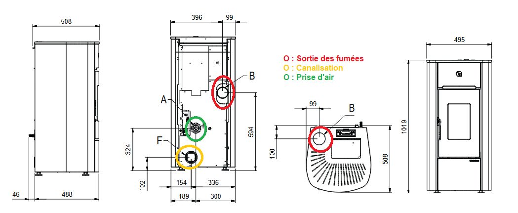 Poêle à granulés - EXTRAFLAME Mariella Plus AD 7.5 kW