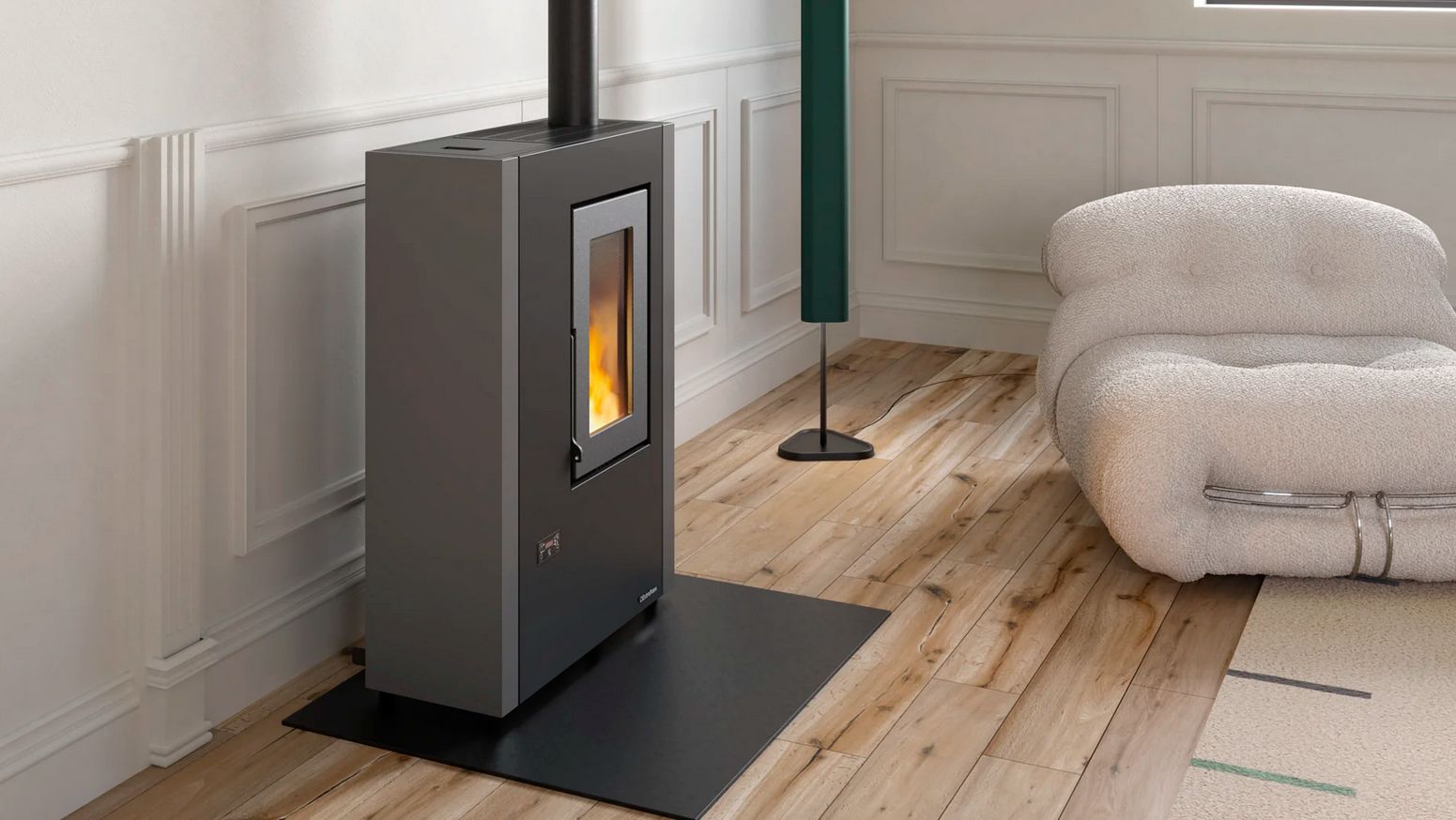 Poêle à granules étanche extra plat - EXTRAFLAME Luisella 5.0 Maxi 7 kW
