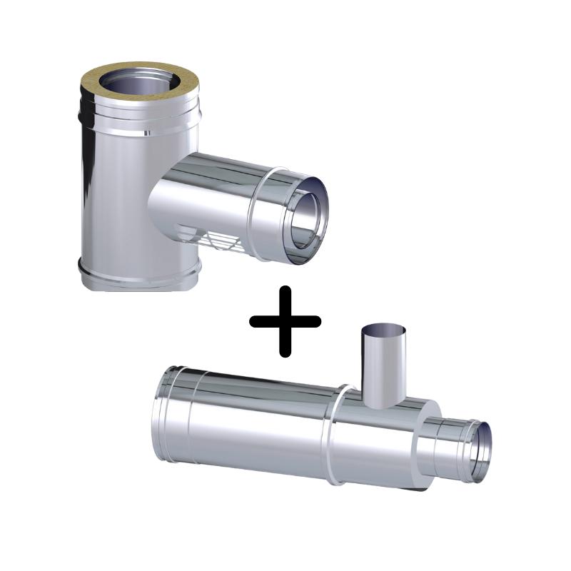 Raccord arrière biflux Ø80 à DW - DW 316L/304
