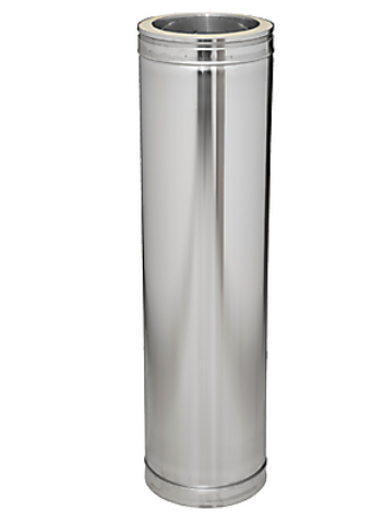Conduit droit paroi isolé 440 mm Ø100mm - DW 316L/304