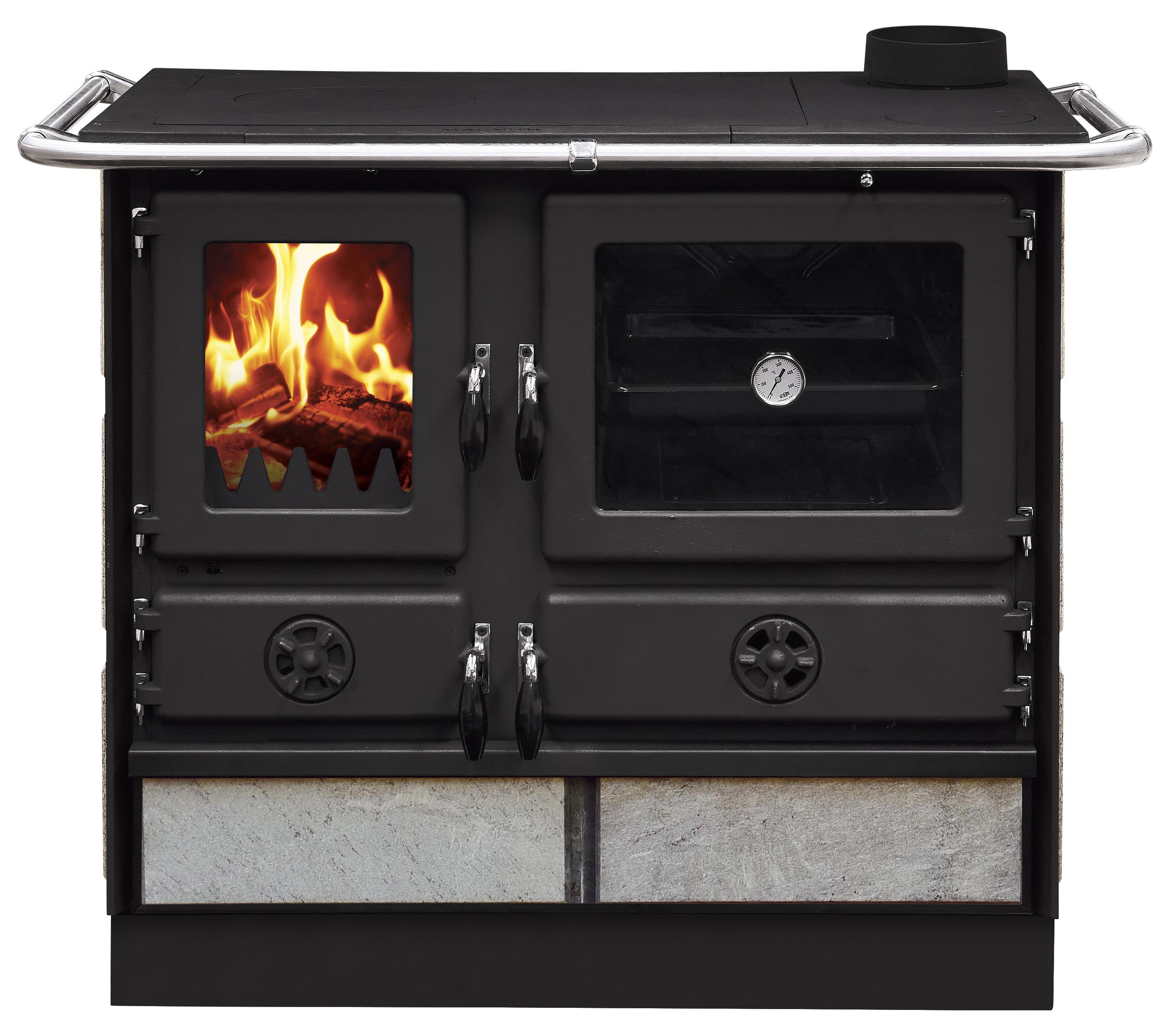 Thermo cuisinière à bois - INTERSTOVES Magnum Hydro SD pierre 14 kW