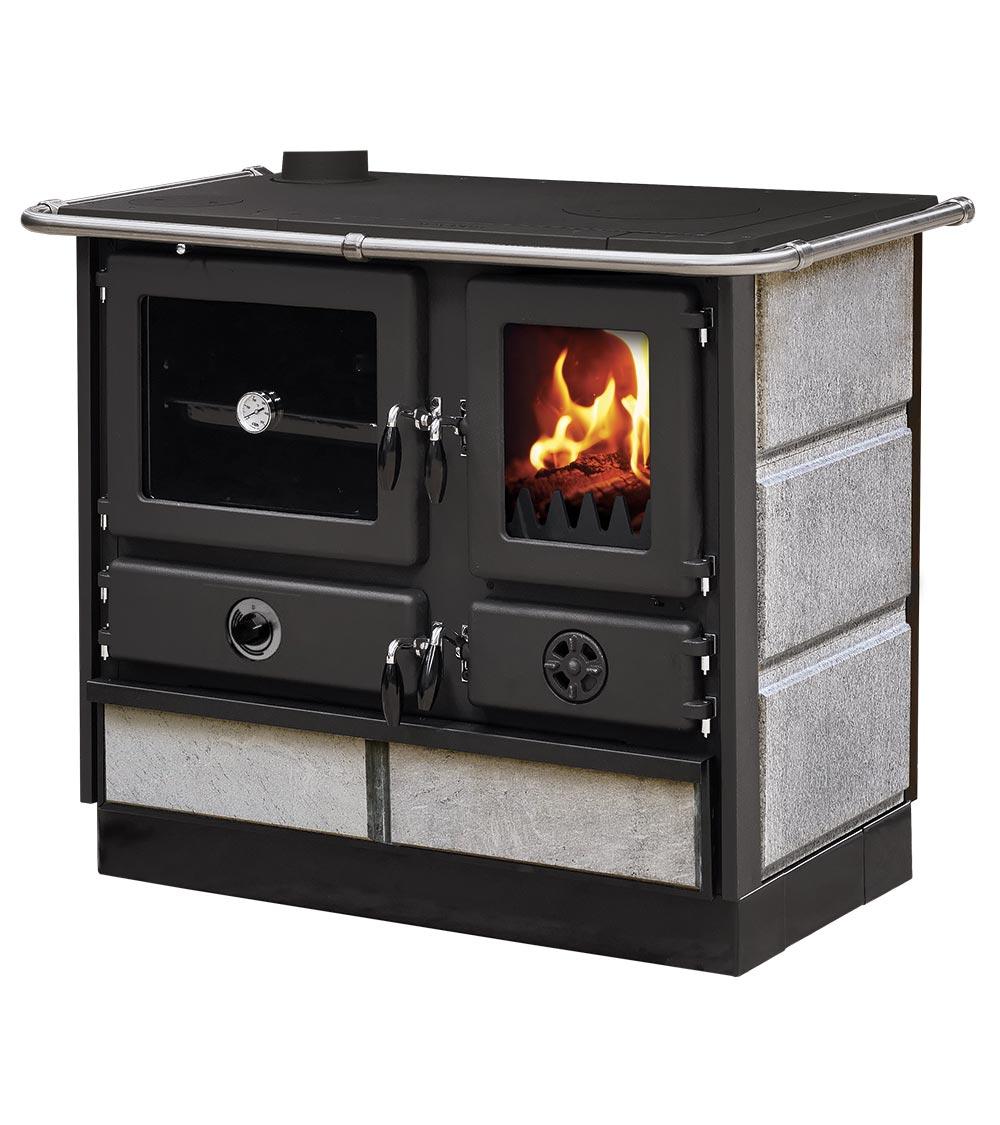 Thermo cuisinière à bois - INTERSTOVES Magnum Hydro SG pierre 14 kW
