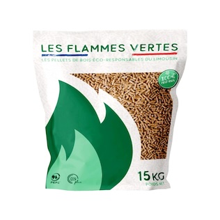 Granulés de Bois Flammes Vertes - 2 palettes - 130 sacs 1950kg