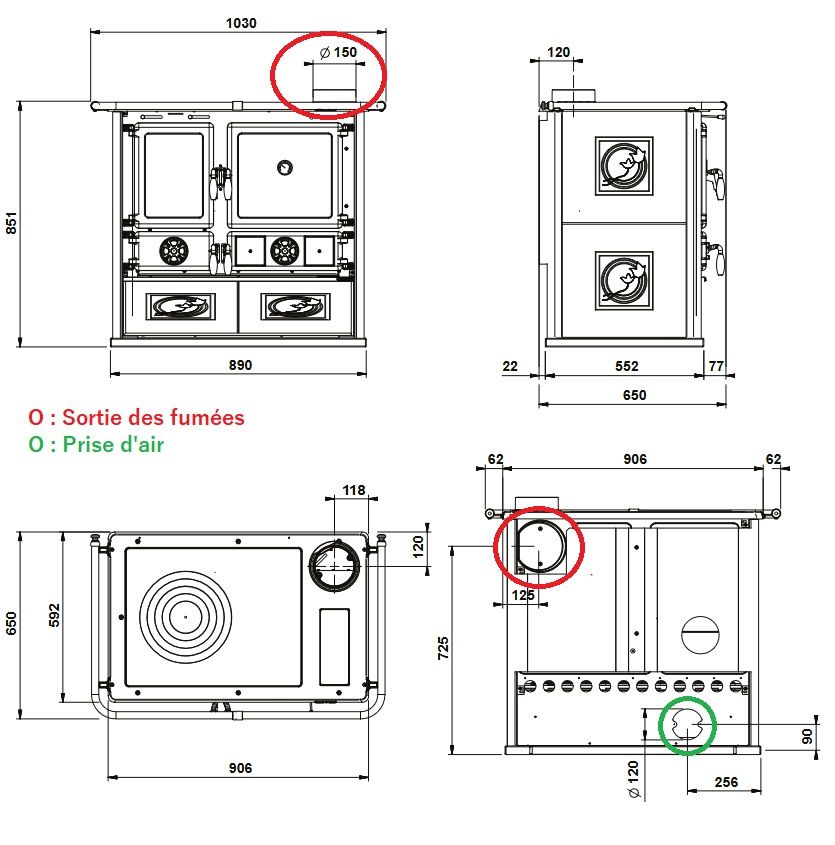 Cuisinière à bois raccordable - LA NORDICA Rosa.16 Ceramica 8.8 kW