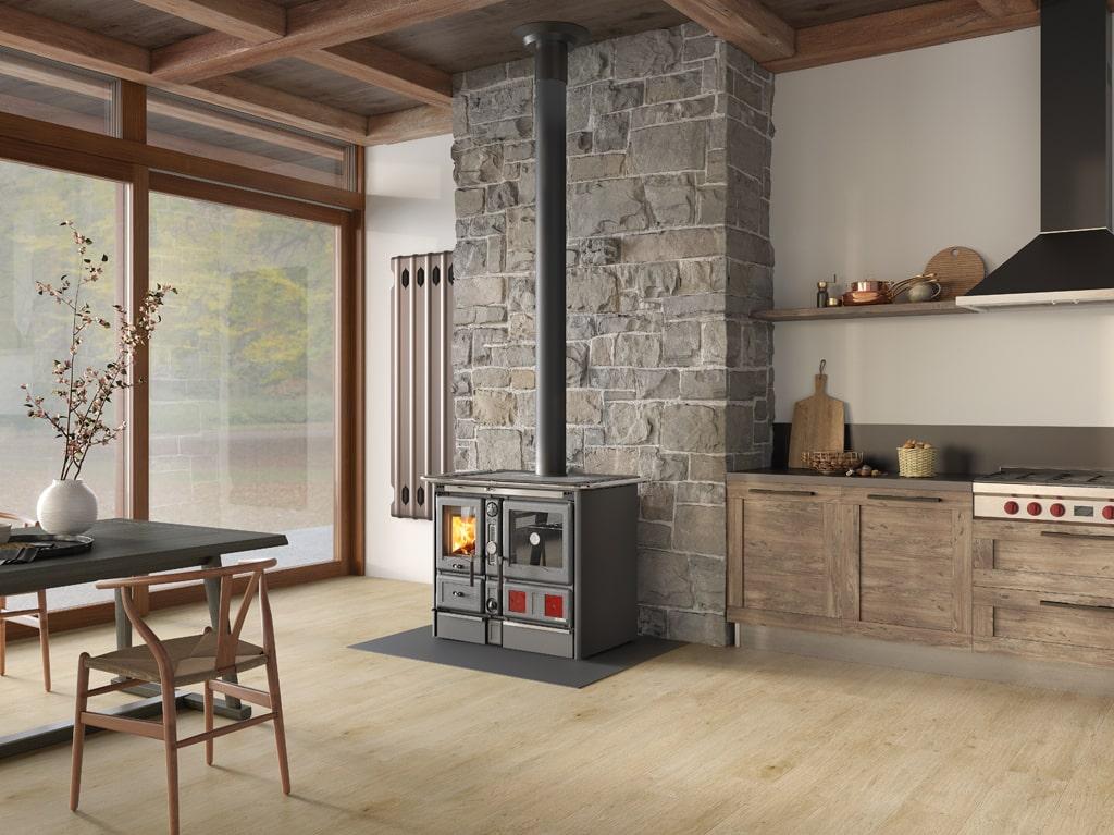 Thermo cuisinière à bois raccordable - LA NORDICA TermoRosa XXL DSA.16 Steel 18.4 kW