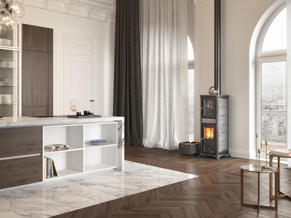Poêle à bois avec four - LA NORDICA Gemma Forno.165 Pierre 7.3 kW