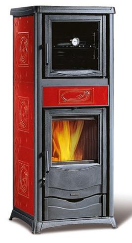Poêle à bois avec four raccordable - LA NORDICA Rossella Plus Forno.165 Ceramica 9.4 kW