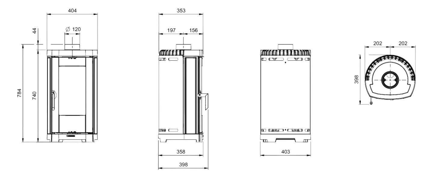 Poêle à bois en fonte - LA NORDICA Emi Lean 6.6 kW
