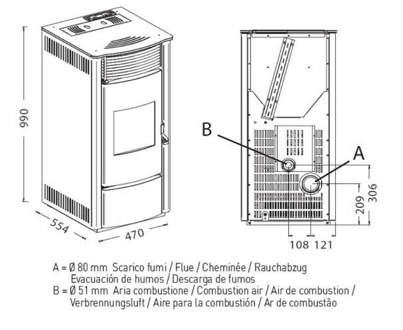 Poêle à granulés - PUNTO FUOCO Sara 12.5 kW