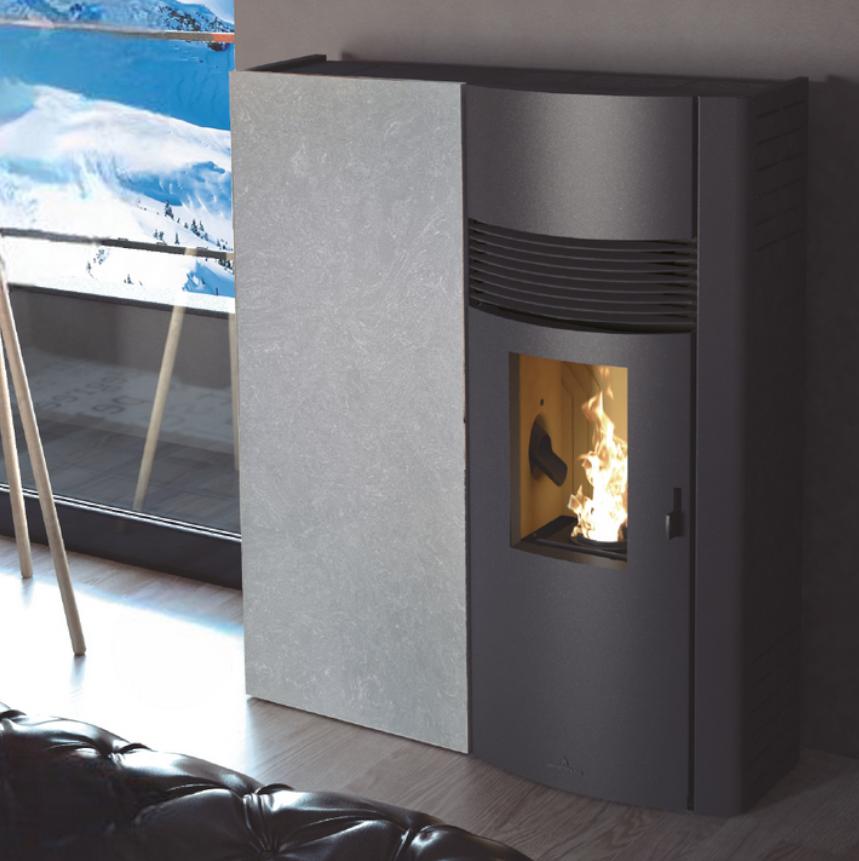 Poêle à granulés extra-plat option canalisable - BRONPI Adry 10 à 11 kW