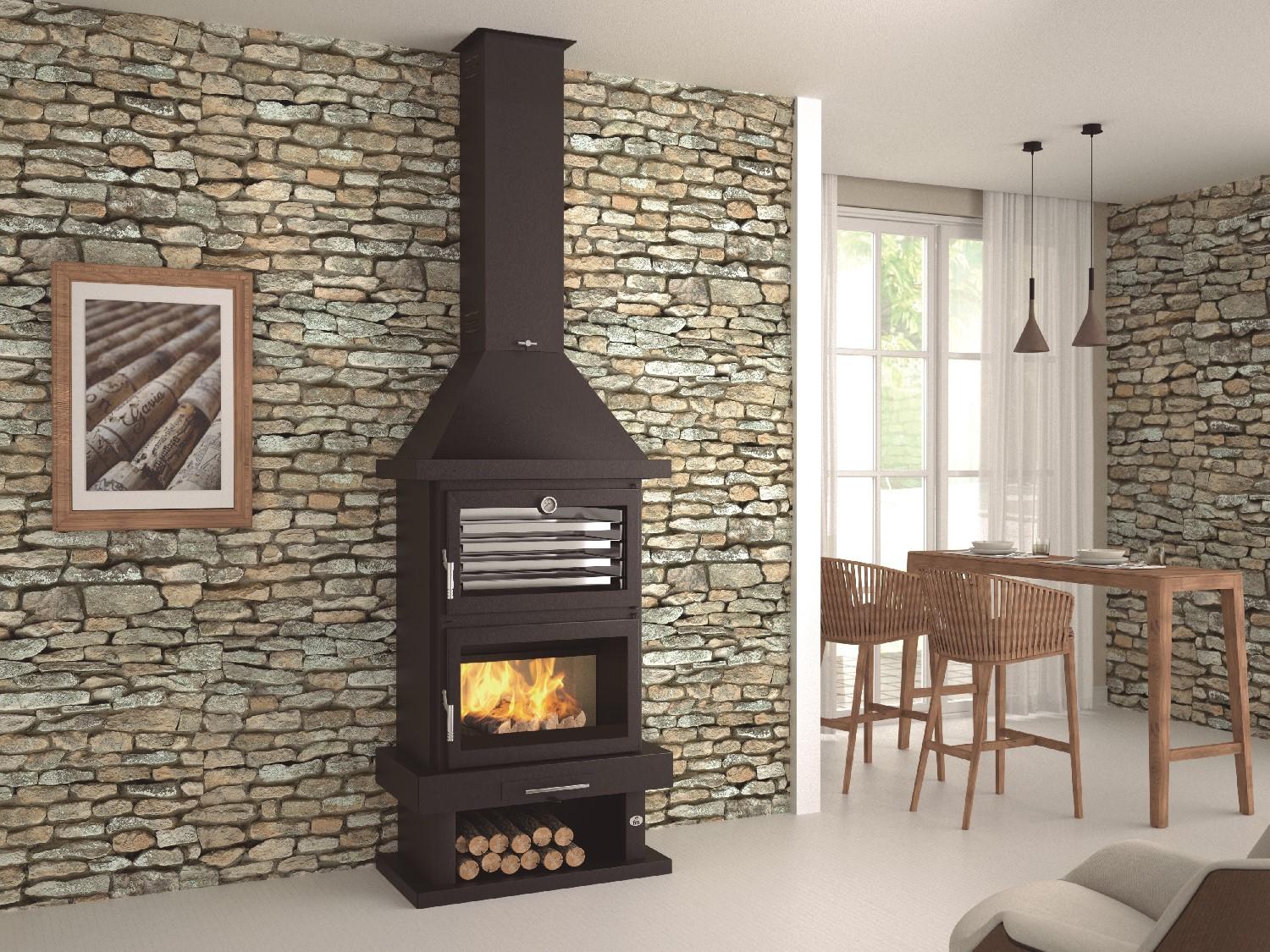 Poêle à bois cheminée avec four - FIREMATIC Lincoln 13.8 kW