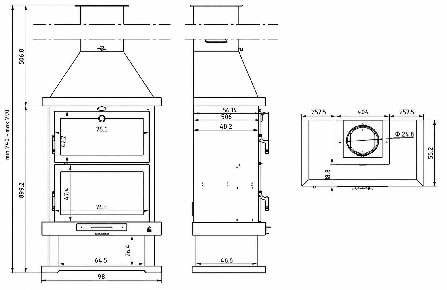 Poêle à bois cheminée avec four - FIREMATIC Lincoln 13.8 kW
