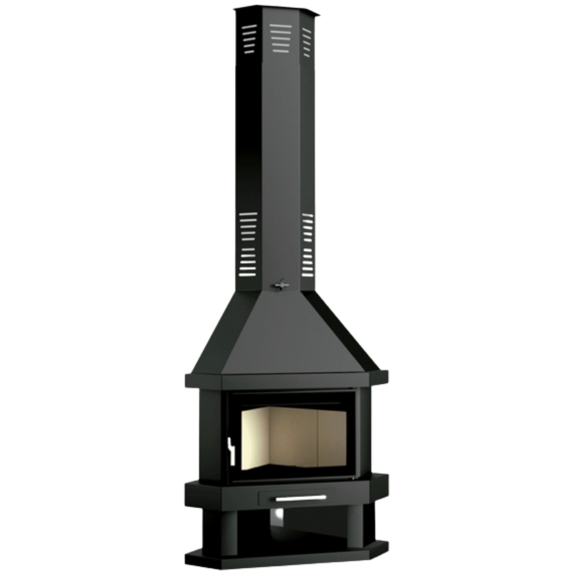Poêle à bois cheminée d'angle - FIREMATIC Windsor 13.8 kW
