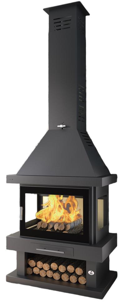 Poêle à bois cheminée 3 vitres - FIREMATIC Vegas 13.8 kW