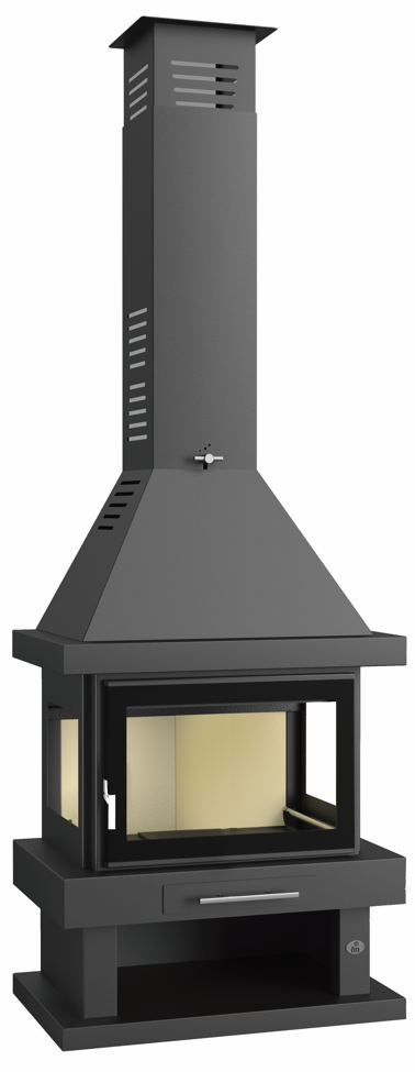 Poêle à bois cheminée 3 vitres - FIREMATIC Vegas 13.8 kW