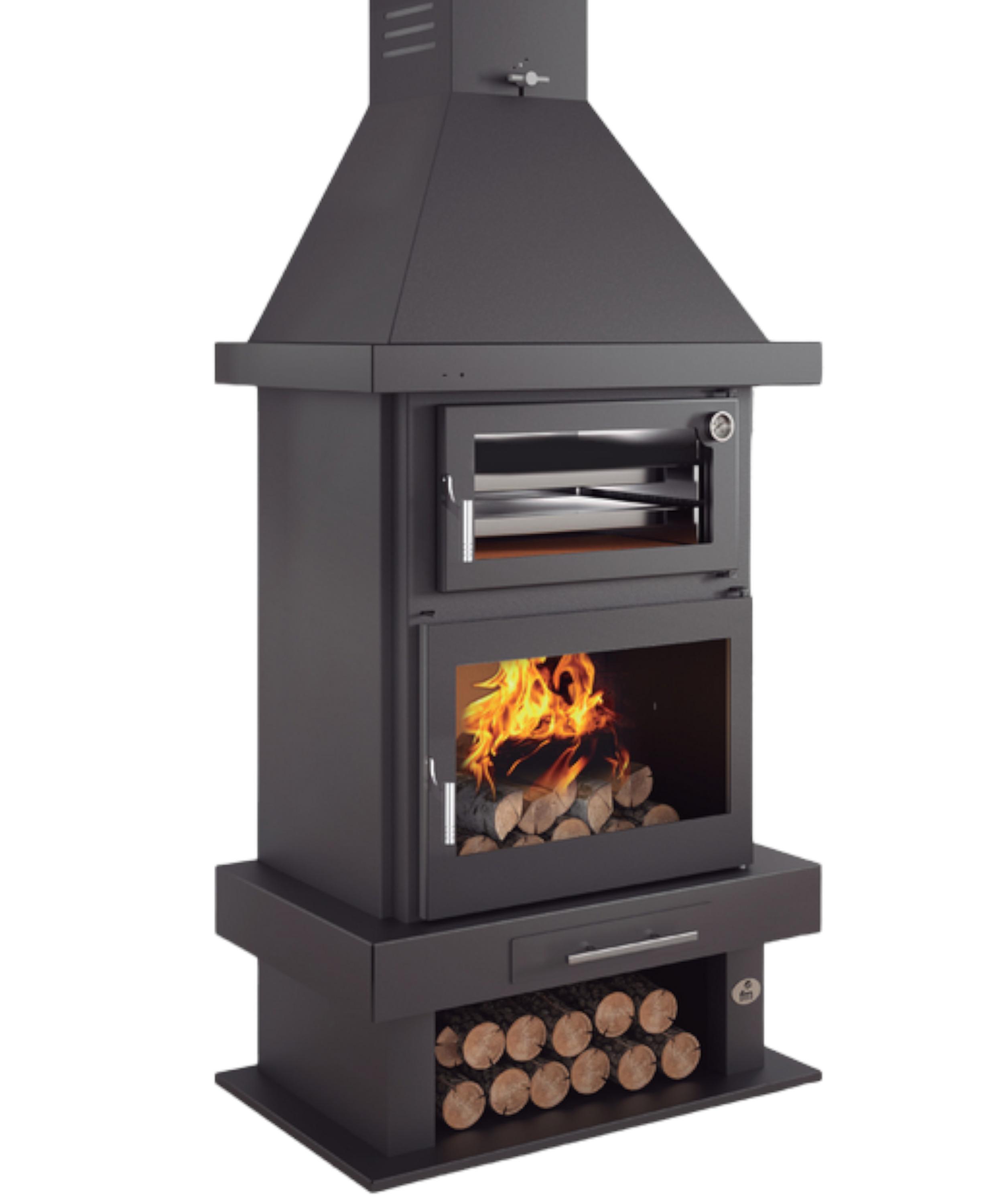 Poêle à bois cheminée avec four - FIREMATIC Phoenix 10.9 kW