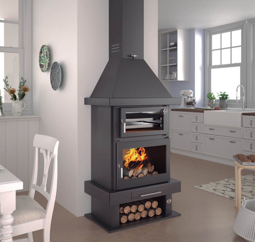 Poêle à bois cheminée avec four - FIREMATIC Phoenix 10.9 kW