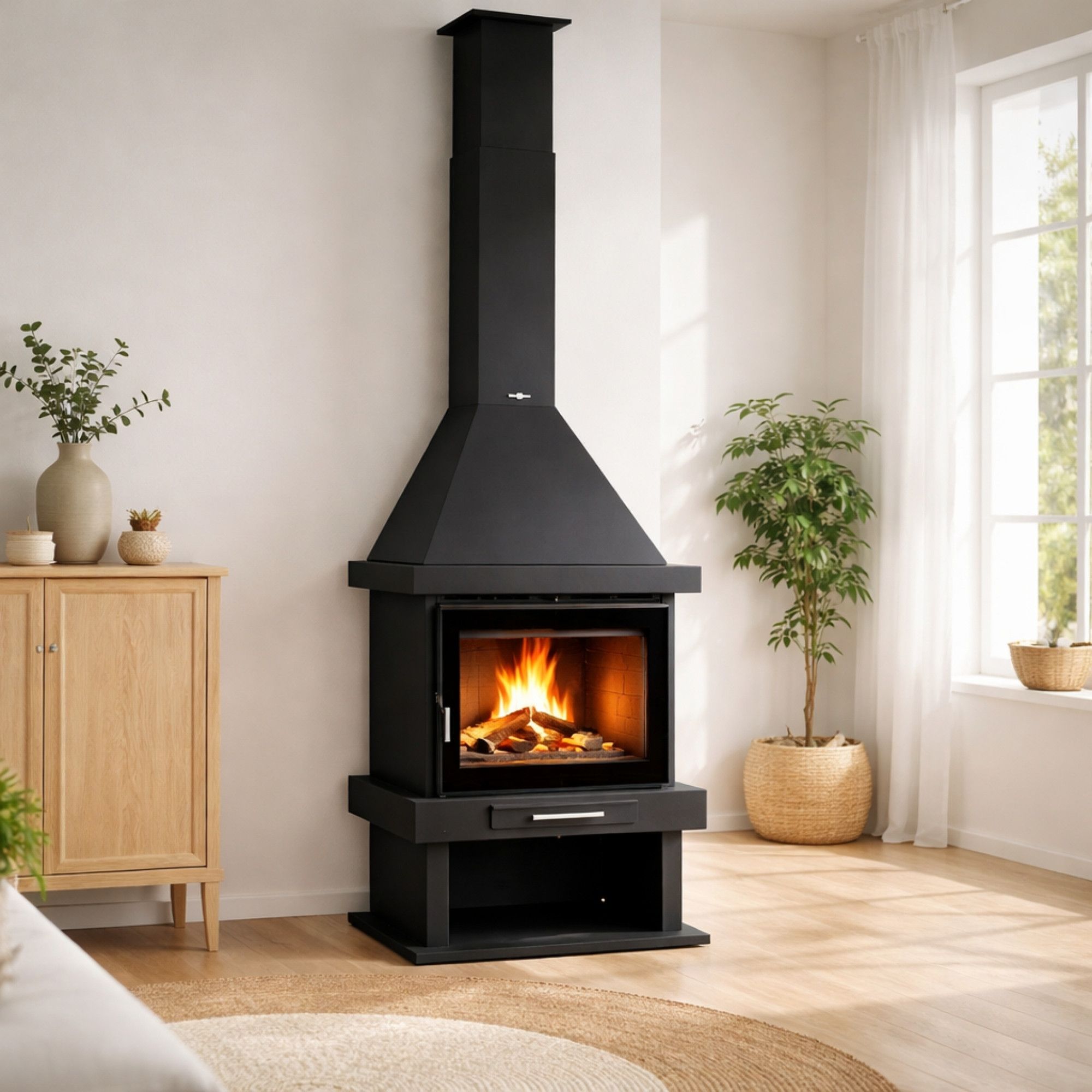 Poêle à bois ventilé cheminée - FIREMATIC Colorado 10.9 kW