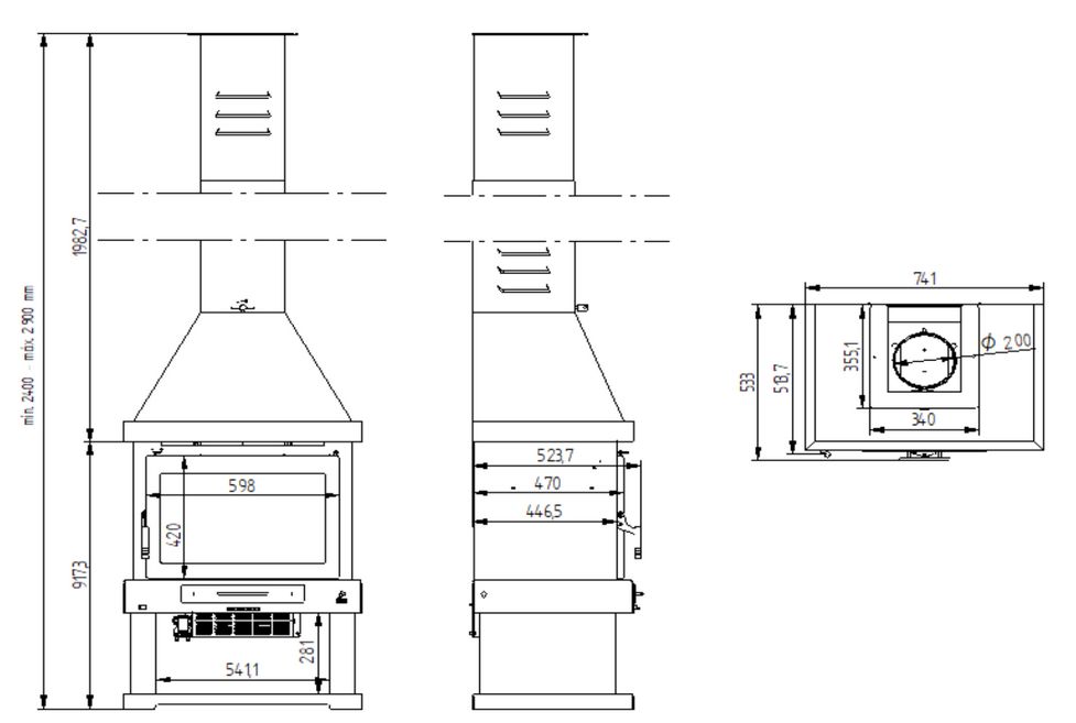 Poêle à bois ventilé cheminée - FIREMATIC Colorado 10.9 kW