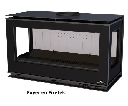 Poêle à bois moderne avec range bûches - BRONPI Cairo 903C Box 13 kW
