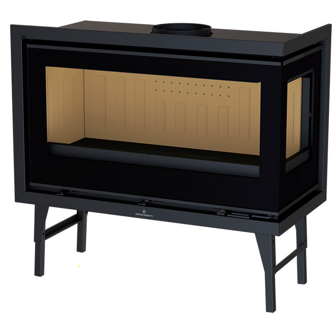 Insert à bois 2 vitres canalisable raccordable - BRONPI Cairo 90 ED 13 kW