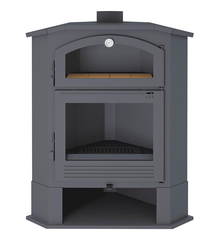 Poêle à bois d'angle avec four - FIREMATIC Idaho 9.5 kW
