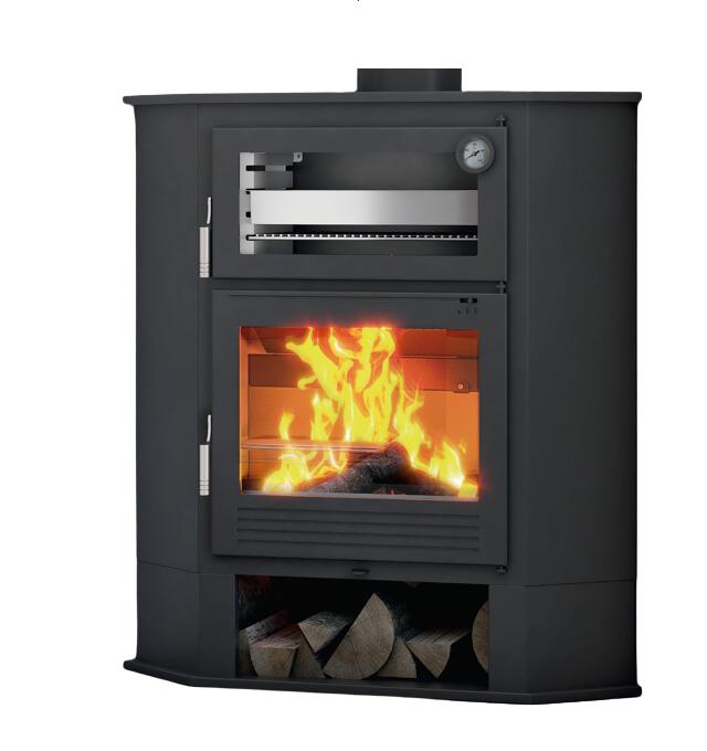 Poêle à bois d'angle avec four - FIREMATIC Akron 9.5 kW