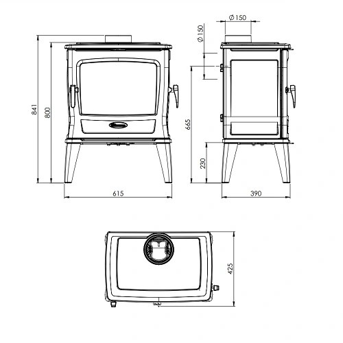 Poêle à bois Dovre Tai 45 WD 9 kW