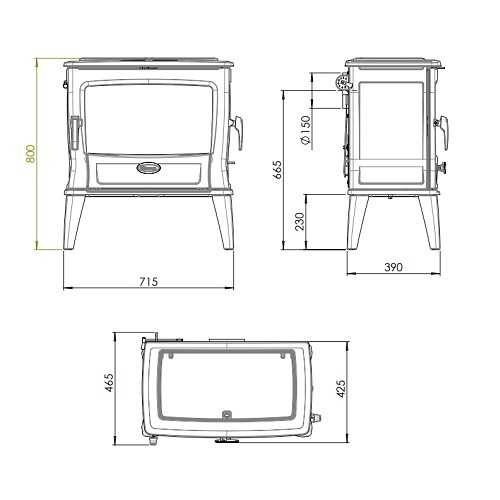 Poêle à bois Dovre Tai 55 MD 11 kW