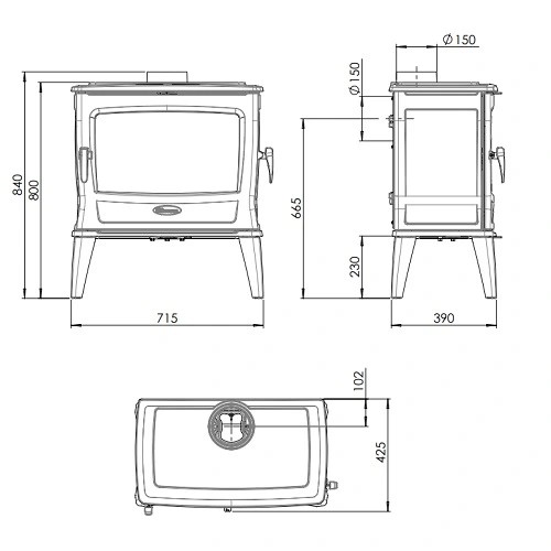 Poêle à bois Dovre Tai 35 W 6,5 kW