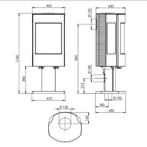 Poêle à bois Dovre Astro 4 CB/P 8 kW