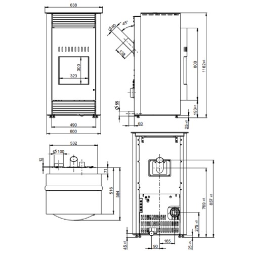 Poêle à granulés Wodtke Topline New Motion air+ 8 kW