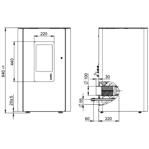 Poêle à granulés Wodtke Jack Water+ 8/10 kW hydro