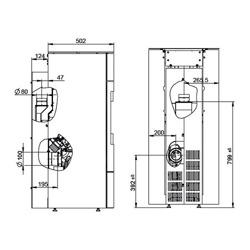 Poêle à granulés Wodtke soleo.nrg V12 air+ 6/8 kW
