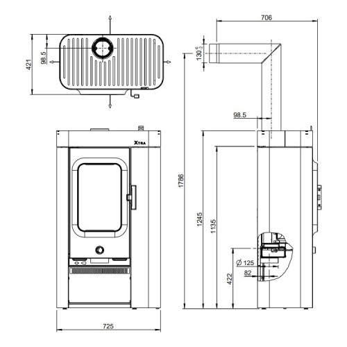 Poêle à bois Austroflamm Sina Xtra 6 kW