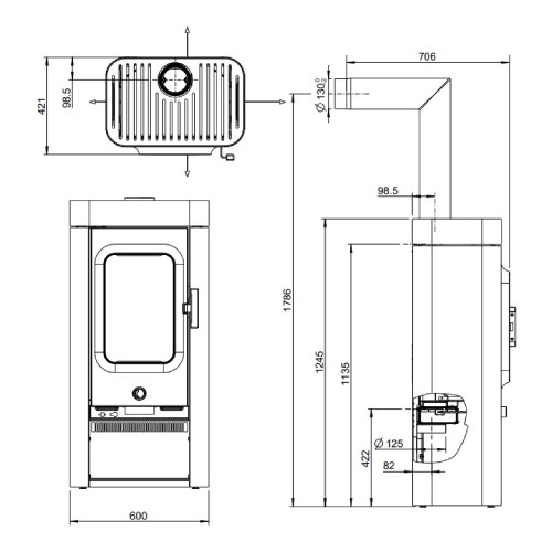 Poêle à bois Austroflamm Sina 6 kW