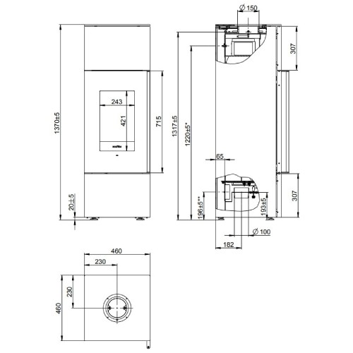 Poêle à bois Wodtke samurai iClean 8 kW