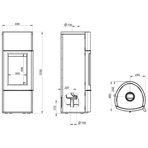 Poêle à bois Leda Delta W 8 kW Hydro