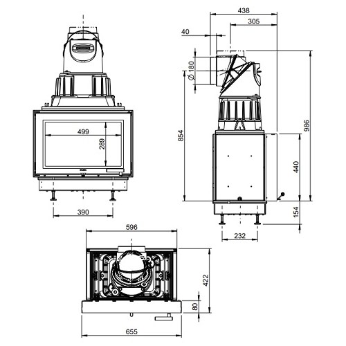 Insert bois Leda Fina 7/8/9 kW