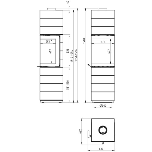 Poêle à bois Leda Corna PS 6 kW
