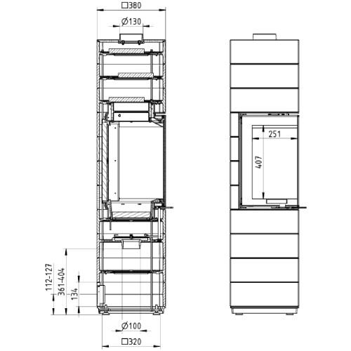 Poêle à bois Leda Corna PS 6 kW