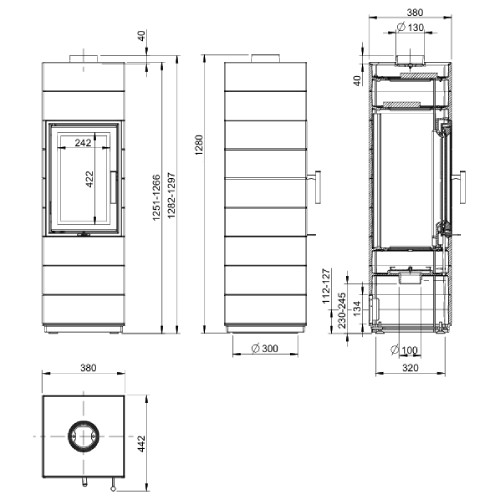 Poêle à bois Leda Corna 6 kW
