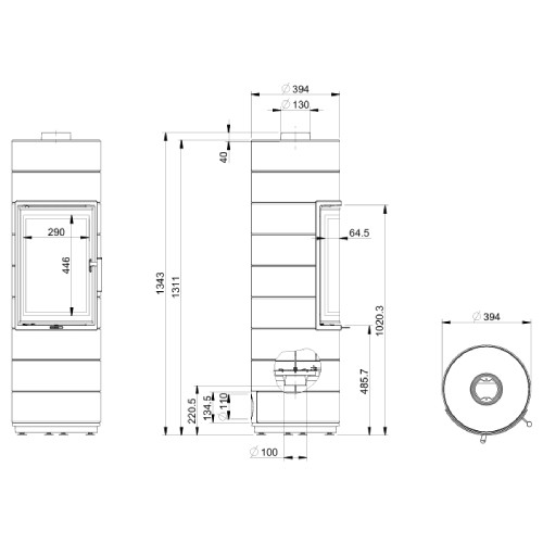 Poêle à bois Leda Peppa 6 kW