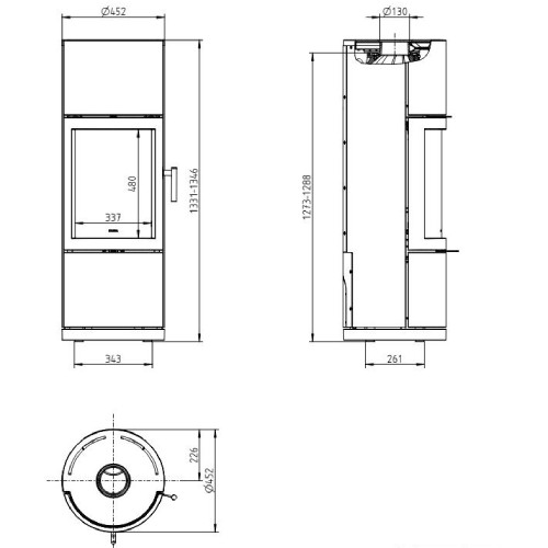 Poêle à bois Leda Greena W 8 kW Hydro pour LEDATRONIC