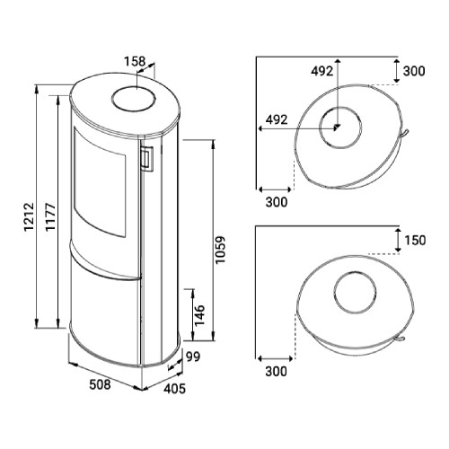 Poêle à bois Lotus Liva 6 acier 5 kW